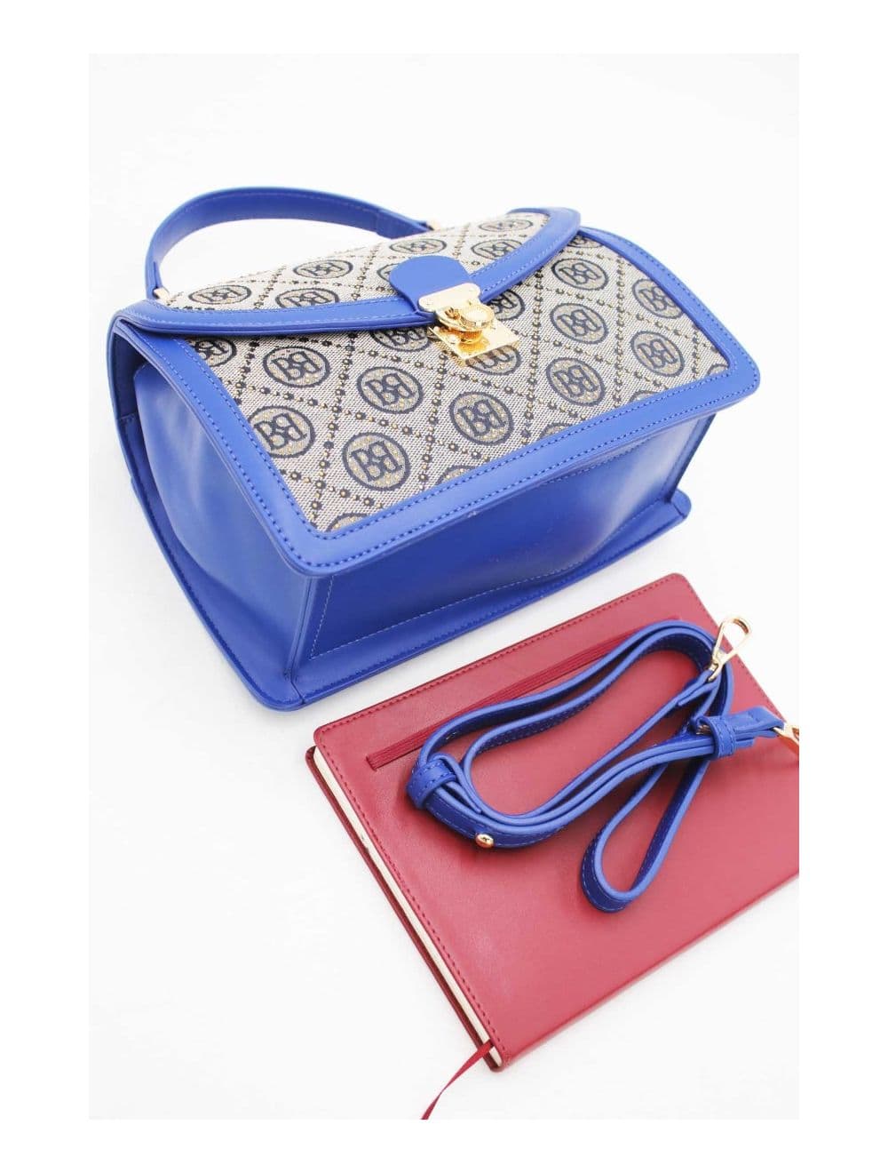 Sac a Main Monogramme Style Vintage 22B-5670-Bleu — vue 4