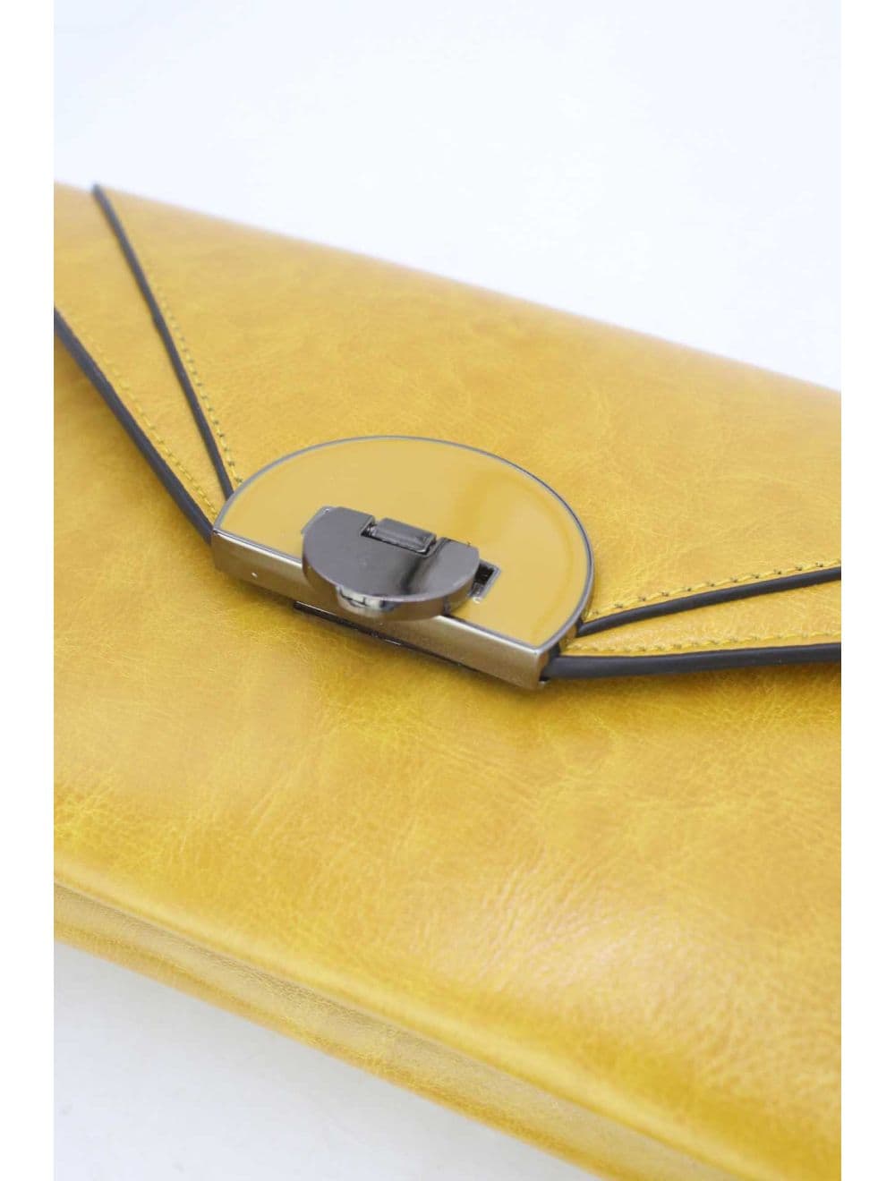 Pochette enveloppe structurée Avec Fermoir 24P-6099Y-Citron — vue 5