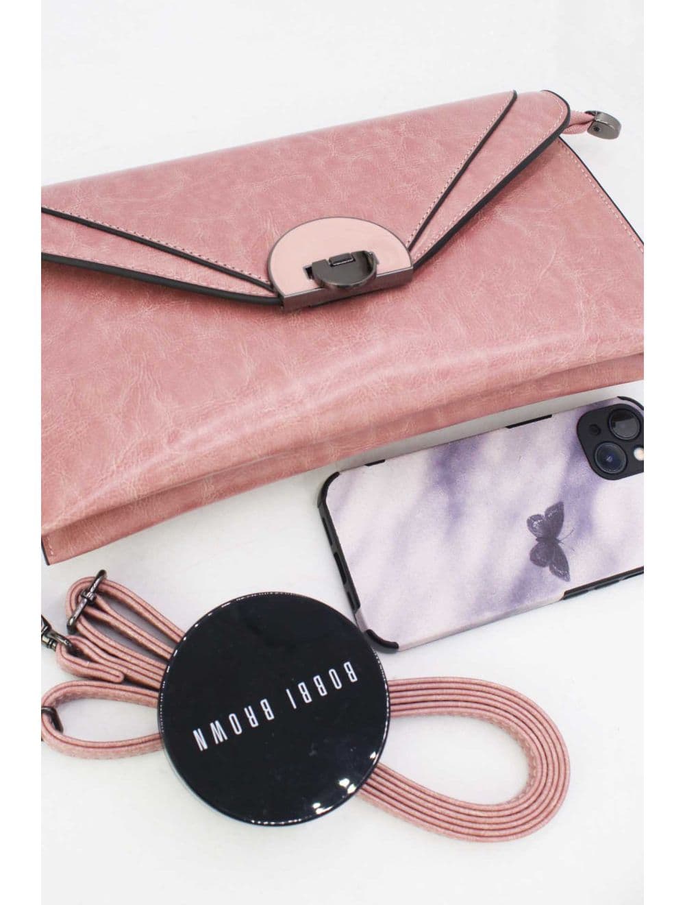 Pochette enveloppe structurée Avec Fermoir 24P-6099Y-Rose — vue 3