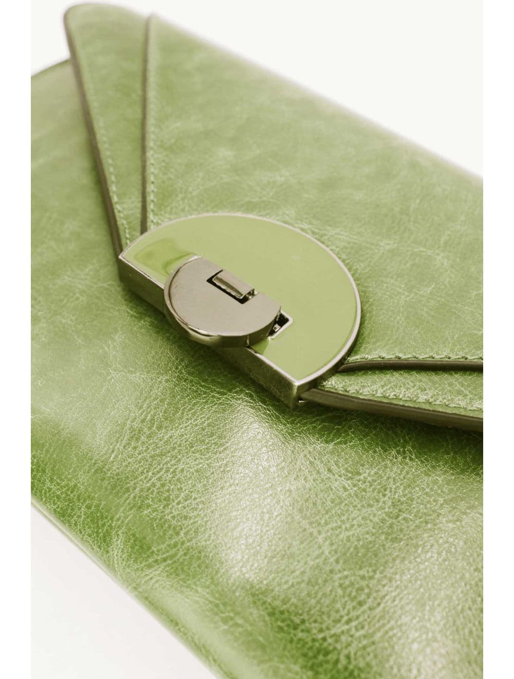 Pochette enveloppe structurée Avec Fermoir 24P-6099Y-Vert — vue 5