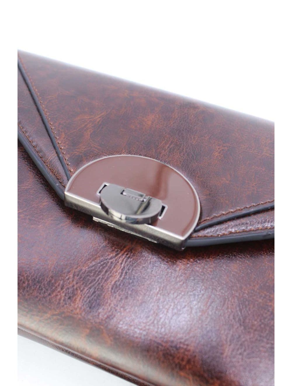 Pochette enveloppe structurée Avec Fermoir 24P-6099Y-Café — vue 4
