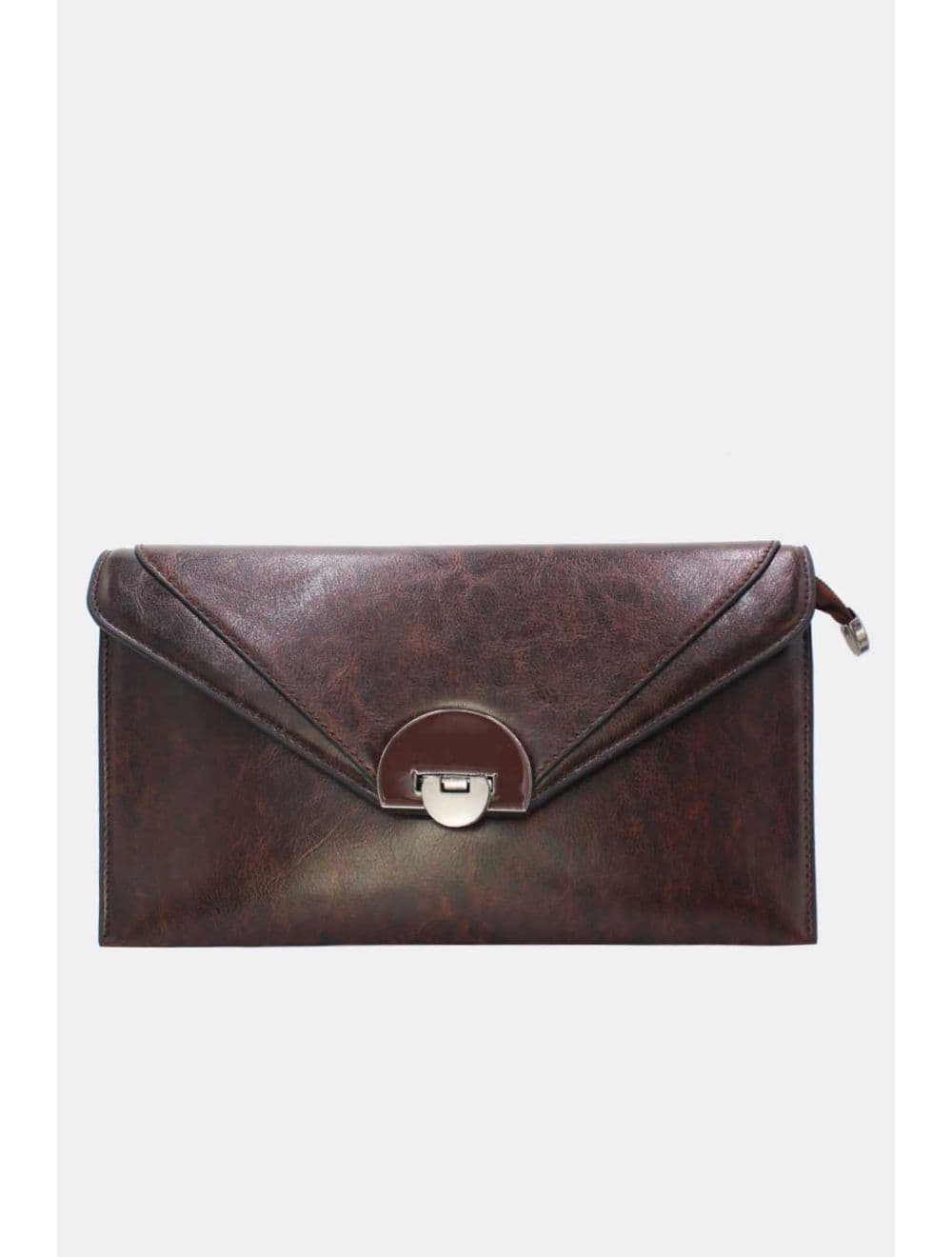 Pochette enveloppe structurée Avec Fermoir 24P-6099Y-Café — vue 5