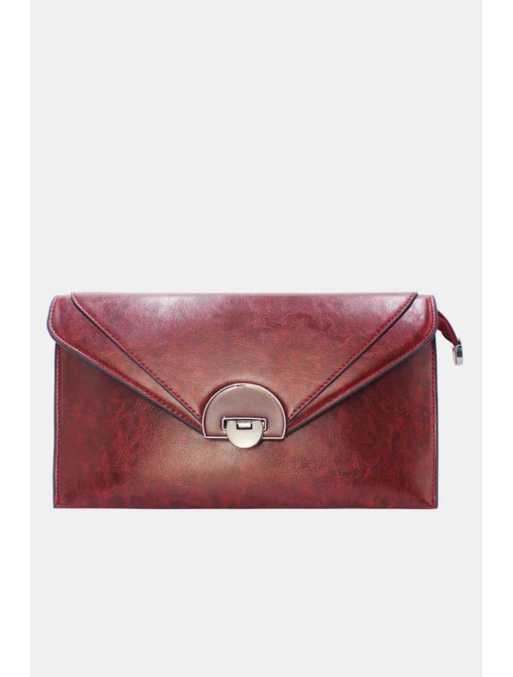 Pochette enveloppe structurée Avec Fermoir 24P-6099Y-Bordeaux