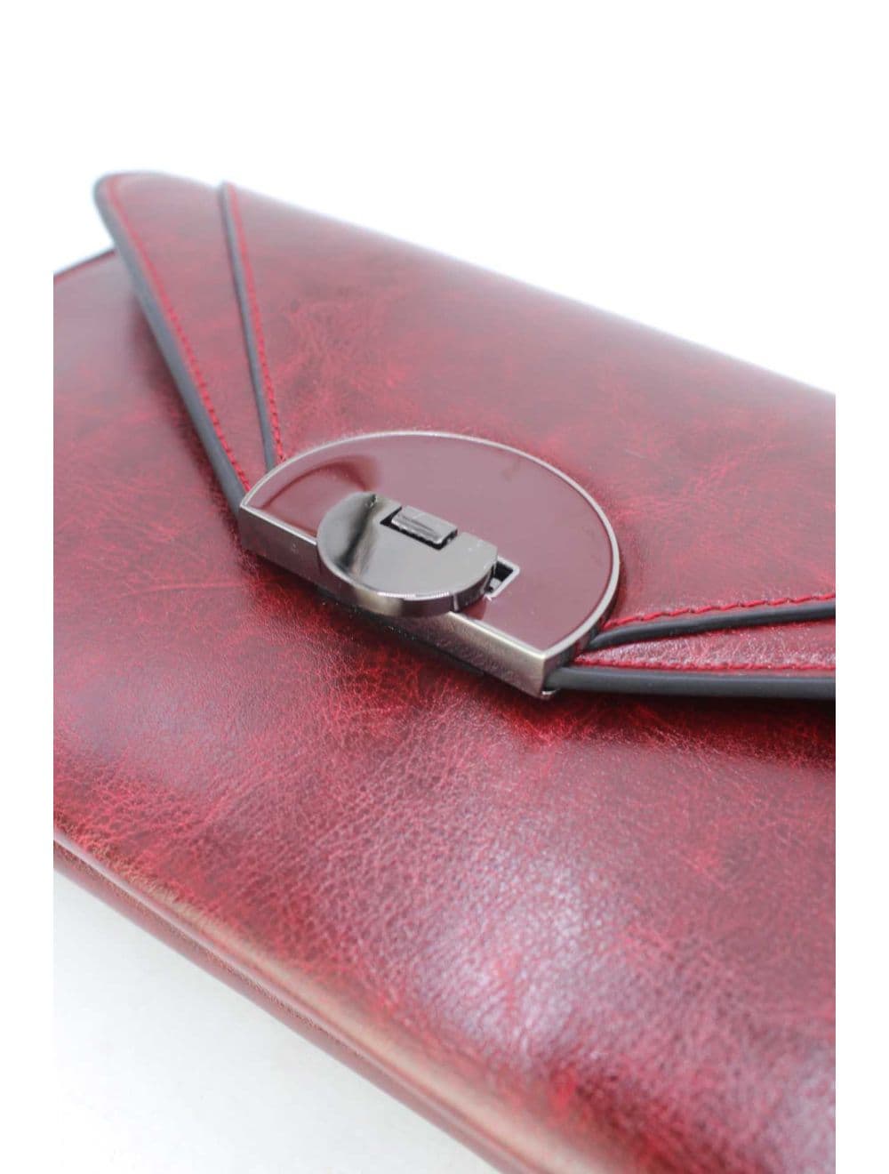 Pochette enveloppe structurée Avec Fermoir 24P-6099Y-Bordeaux — vue 5