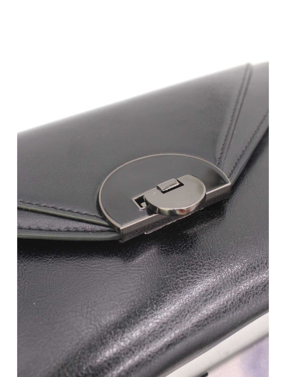 Pochette enveloppe structurée Avec Fermoir 24P-6099Y-Noir — vue 4