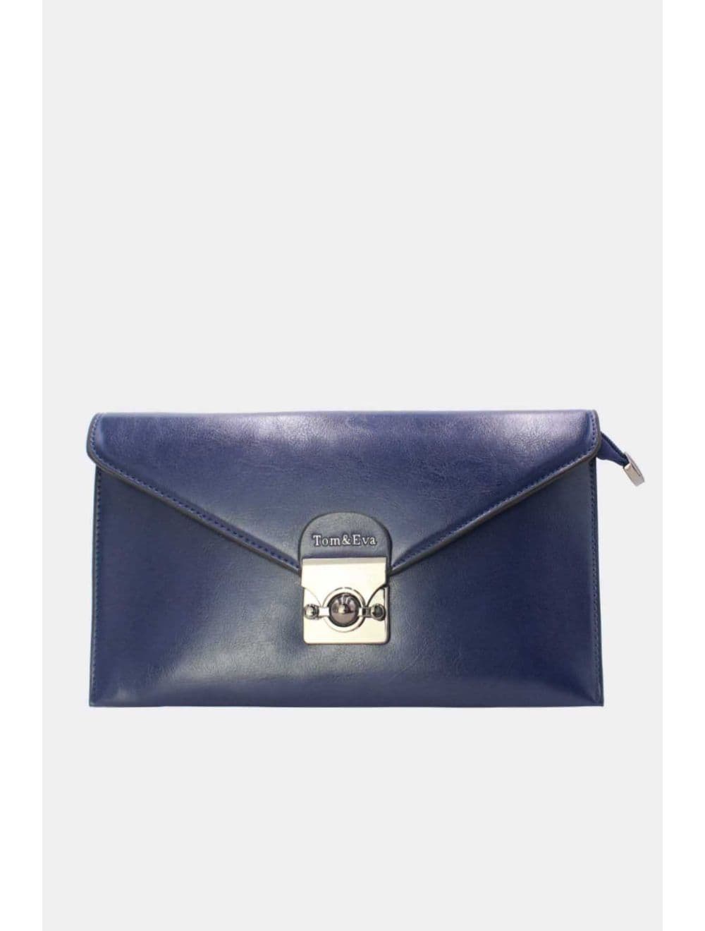 Pochette effet cuir à Rabat Avec Fermoir 25P-6389-Bleu