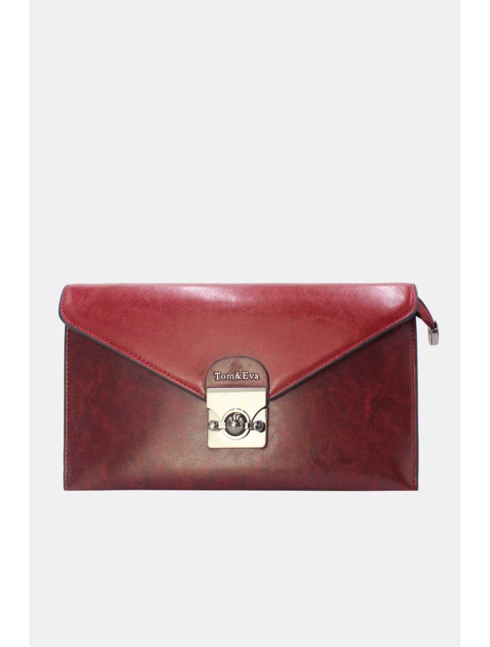 Pochette effet cuir à Rabat Avec Fermoir 25P-6389-Rouge