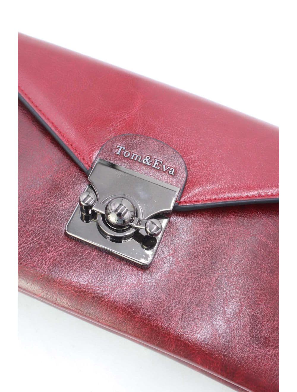 Pochette effet cuir à Rabat Avec Fermoir 25P-6389-Rouge — vue 5
