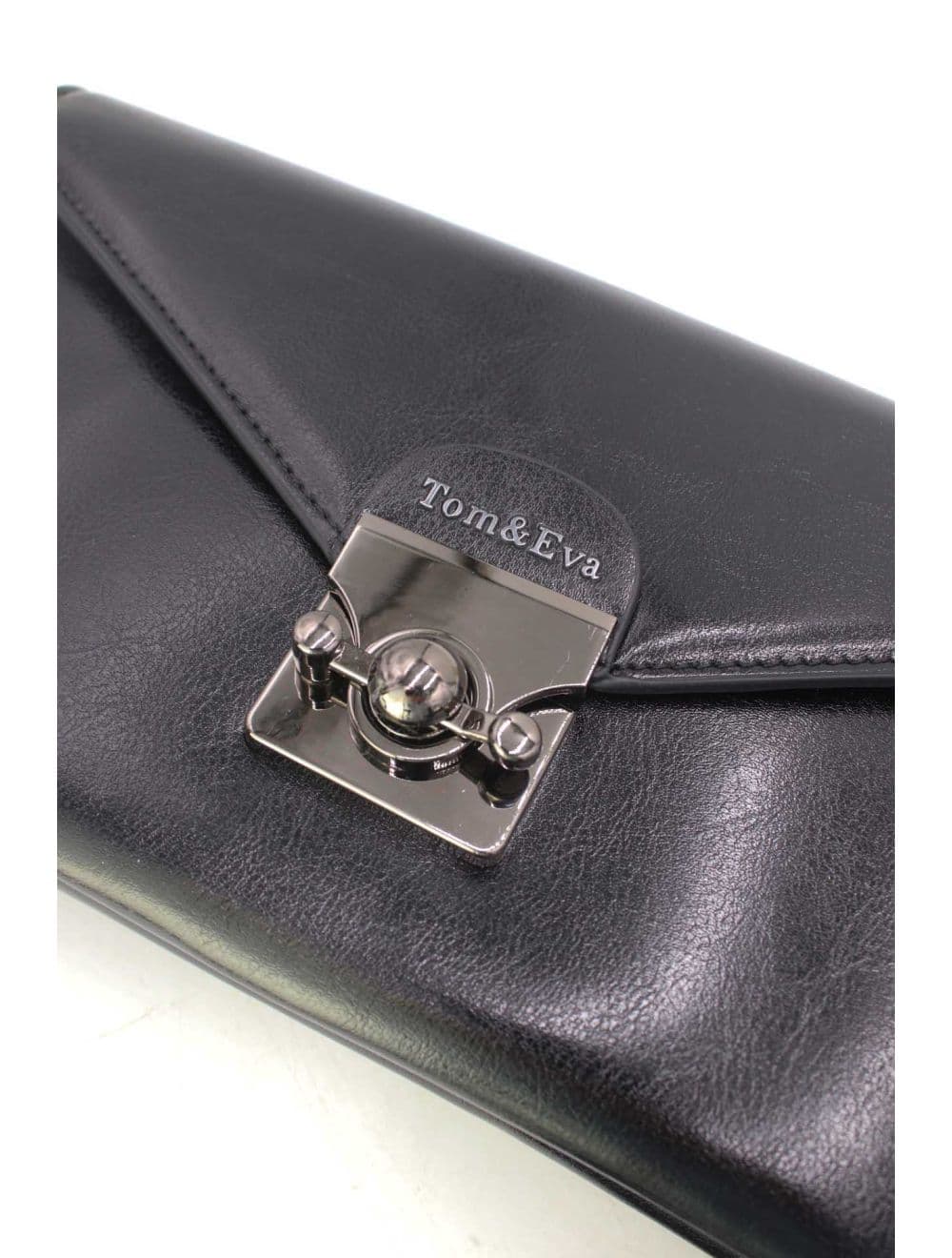 Pochette effet cuir à Rabat Avec Fermoir 25P-6389-Noir — vue 5
