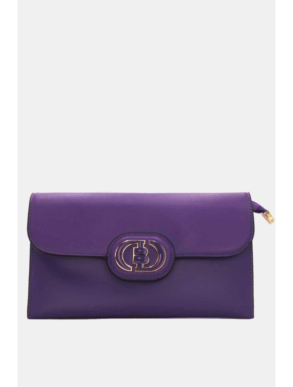 Pochette à Rabat avec Fermoir Avec Lettre B 22P-5565-Violet