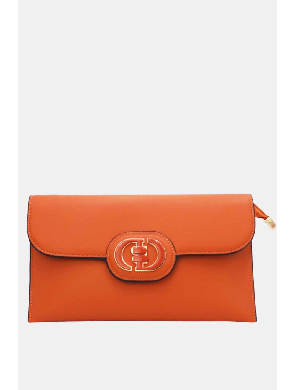 Pochette à Rabat avec Fermoir Avec Lettre B 22P-5565-Orange