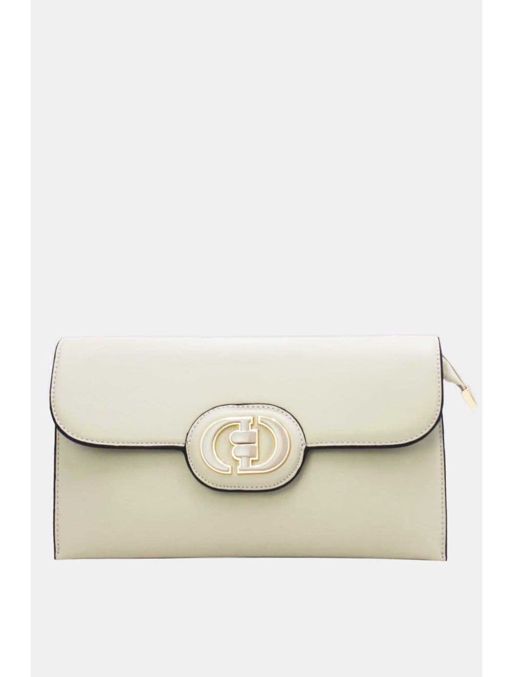 Pochette à Rabat avec Fermoir Avec Lettre B 22P-5565-Beige