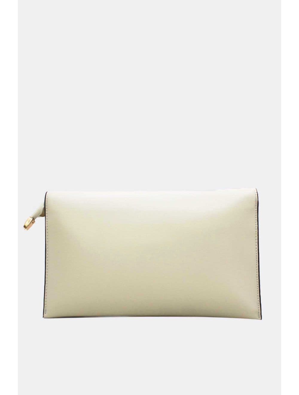 Pochette à Rabat avec Fermoir Avec Lettre B 22P-5565-Beige — vue 3