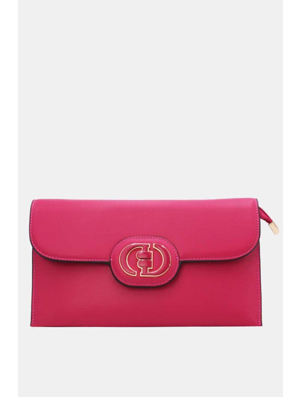 Pochette à Rabat avec Fermoir Avec Lettre B 22P-5565-Fuchsia