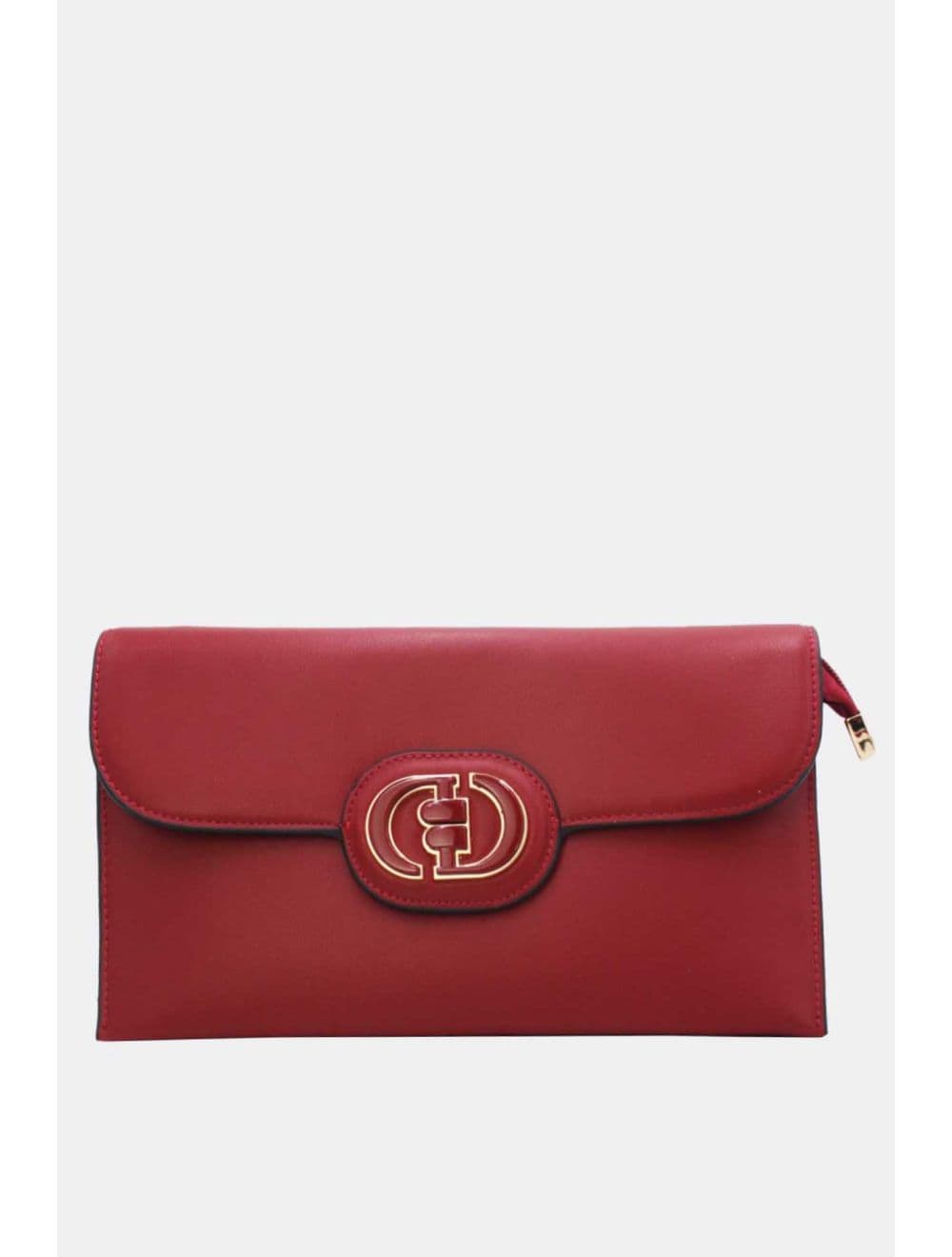 Pochette à Rabat avec Fermoir Avec Lettre B 22P-5565-Rouge