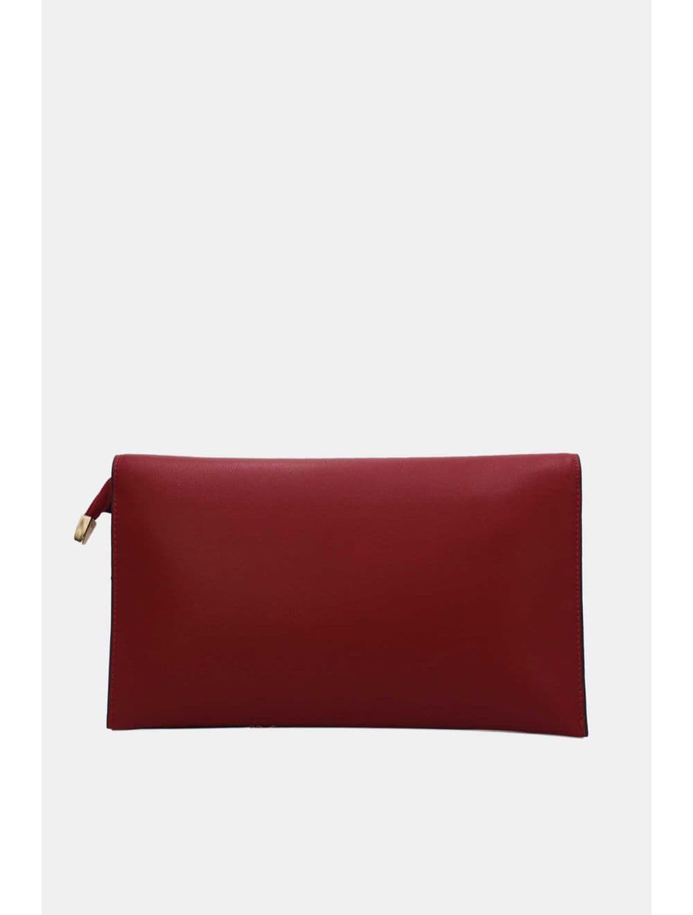 Pochette à Rabat avec Fermoir Avec Lettre B 22P-5565-Rouge — vue 3