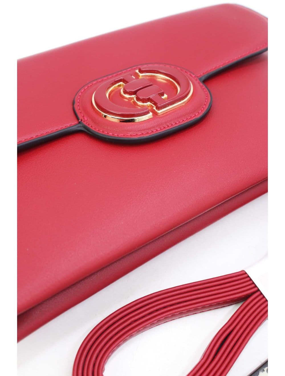Pochette à Rabat avec Fermoir Avec Lettre B 22P-5565-Rouge — vue 5