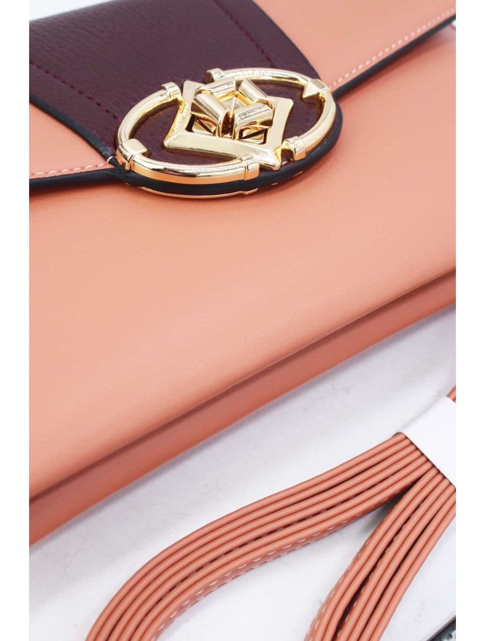Pochette Bandoulière Effet Cuir Chic 25P-6305-Pink/Burgendy — vue 4