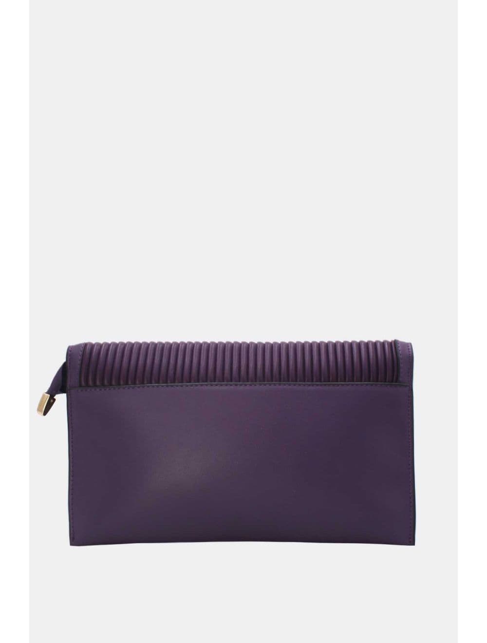Pochette Bandoulière à Rabat Ruché RÉASSORT 25P-6395-Violet — vue 3