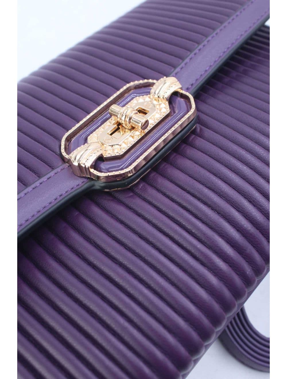 Pochette Bandoulière à Rabat Ruché RÉASSORT 25P-6395-Violet — vue 5