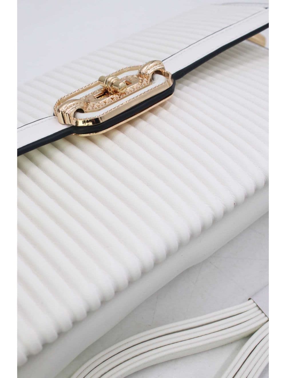 Pochette Bandoulière à Rabat Ruché RÉASSORT 25P-6395-Blanc — vue 5