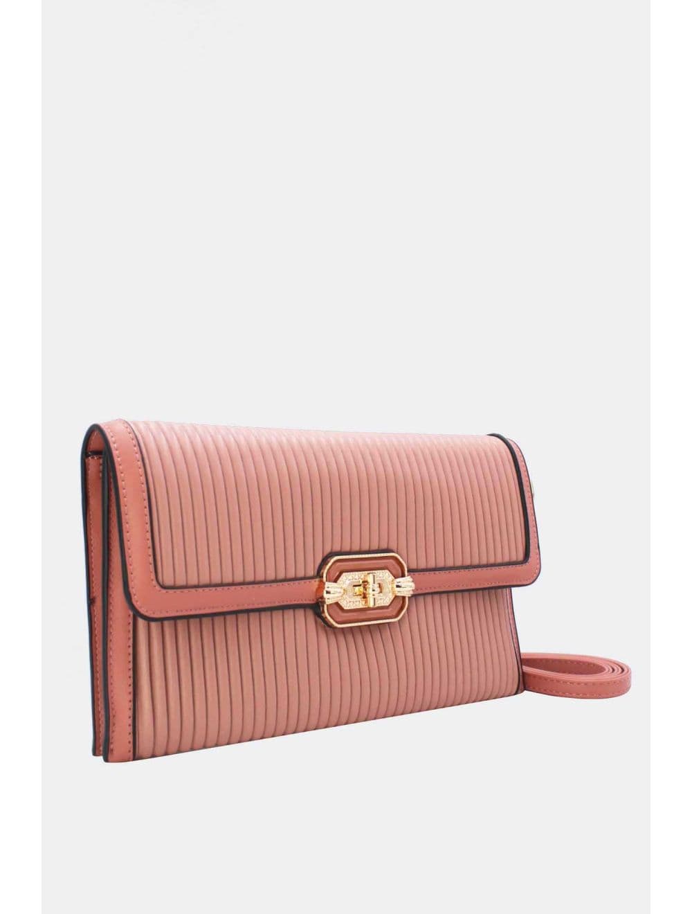 Pochette Bandoulière à Rabat Ruché RÉASSORT 25P-6395-Rose — vue 2