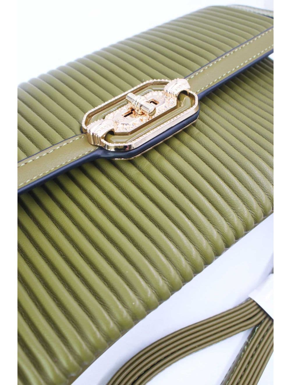 Pochette Bandoulière à Rabat Ruché RÉASSORT 25P-6395-Vert — vue 5