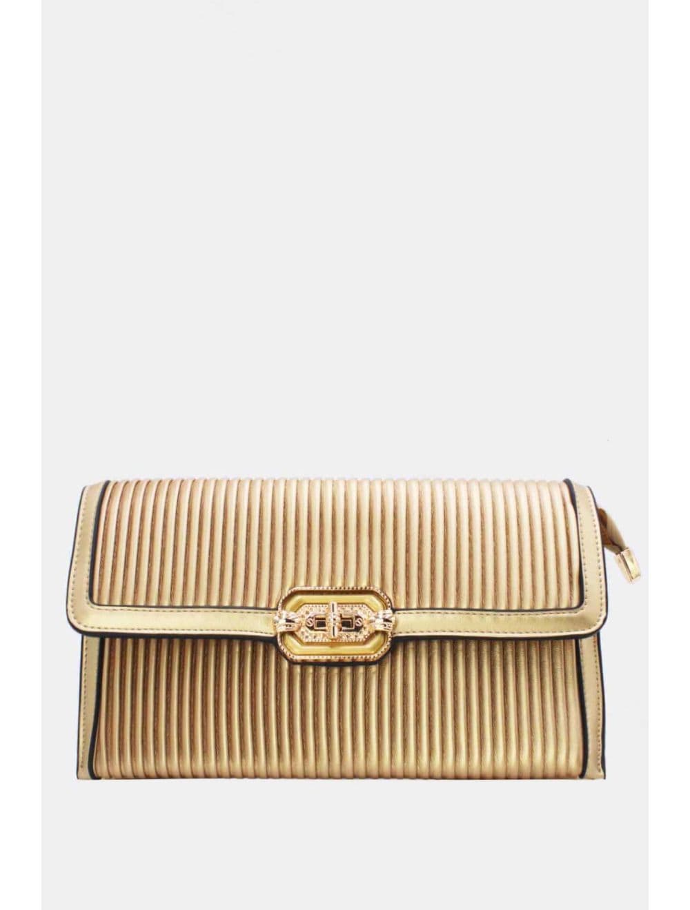 Pochette Bandoulière à Rabat Ruché RÉASSORT 25P-6395-Doré