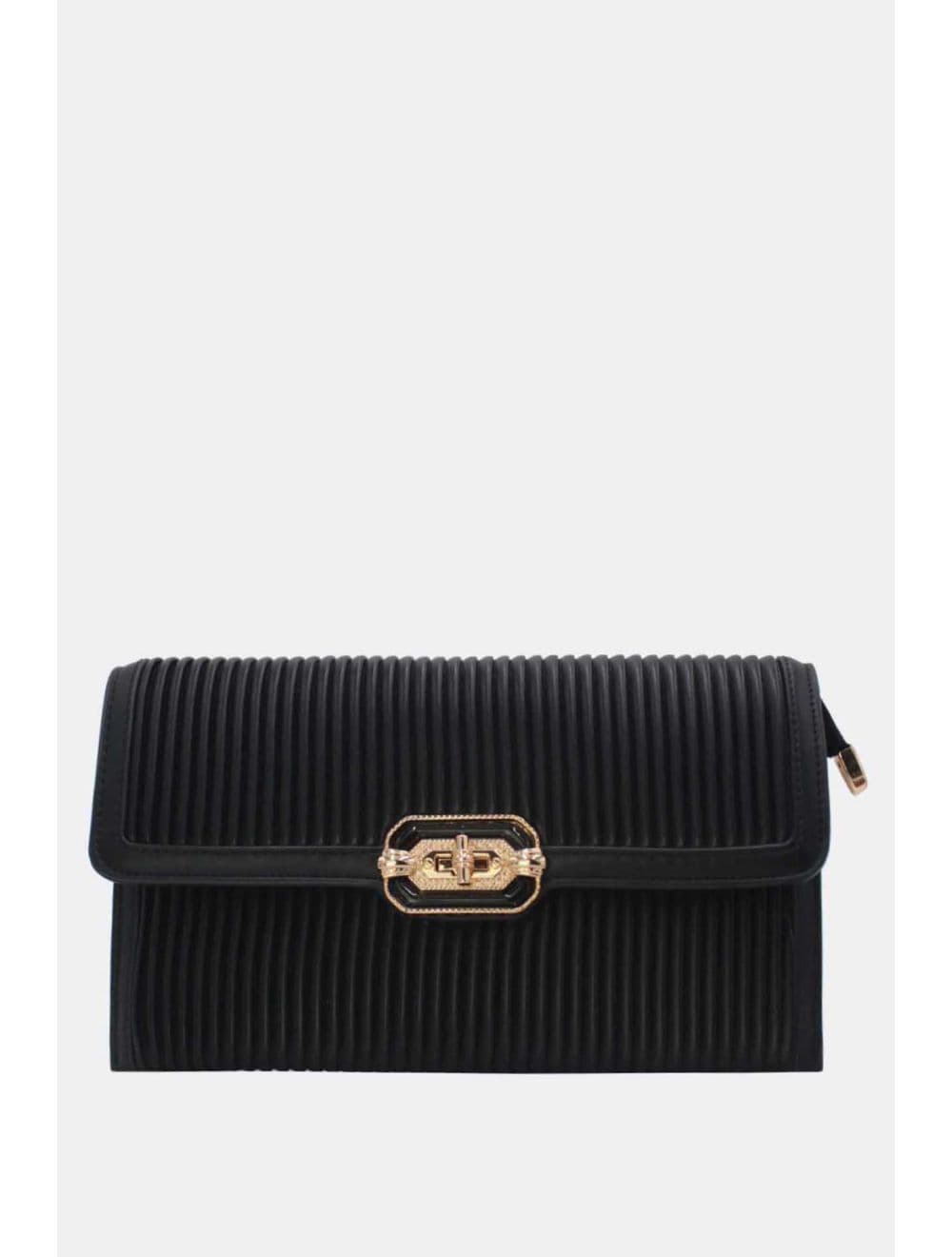 Pochette Bandoulière à Rabat Ruché RÉASSORT 25P-6395-Noir