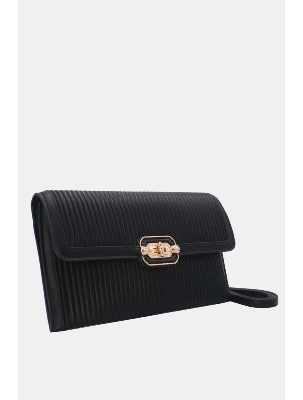 Pochette Bandoulière à Rabat Ruché RÉASSORT 25P-6395-Noir — vue 2