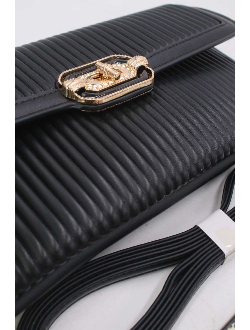 Pochette Bandoulière à Rabat Ruché RÉASSORT 25P-6395-Noir — vue 5