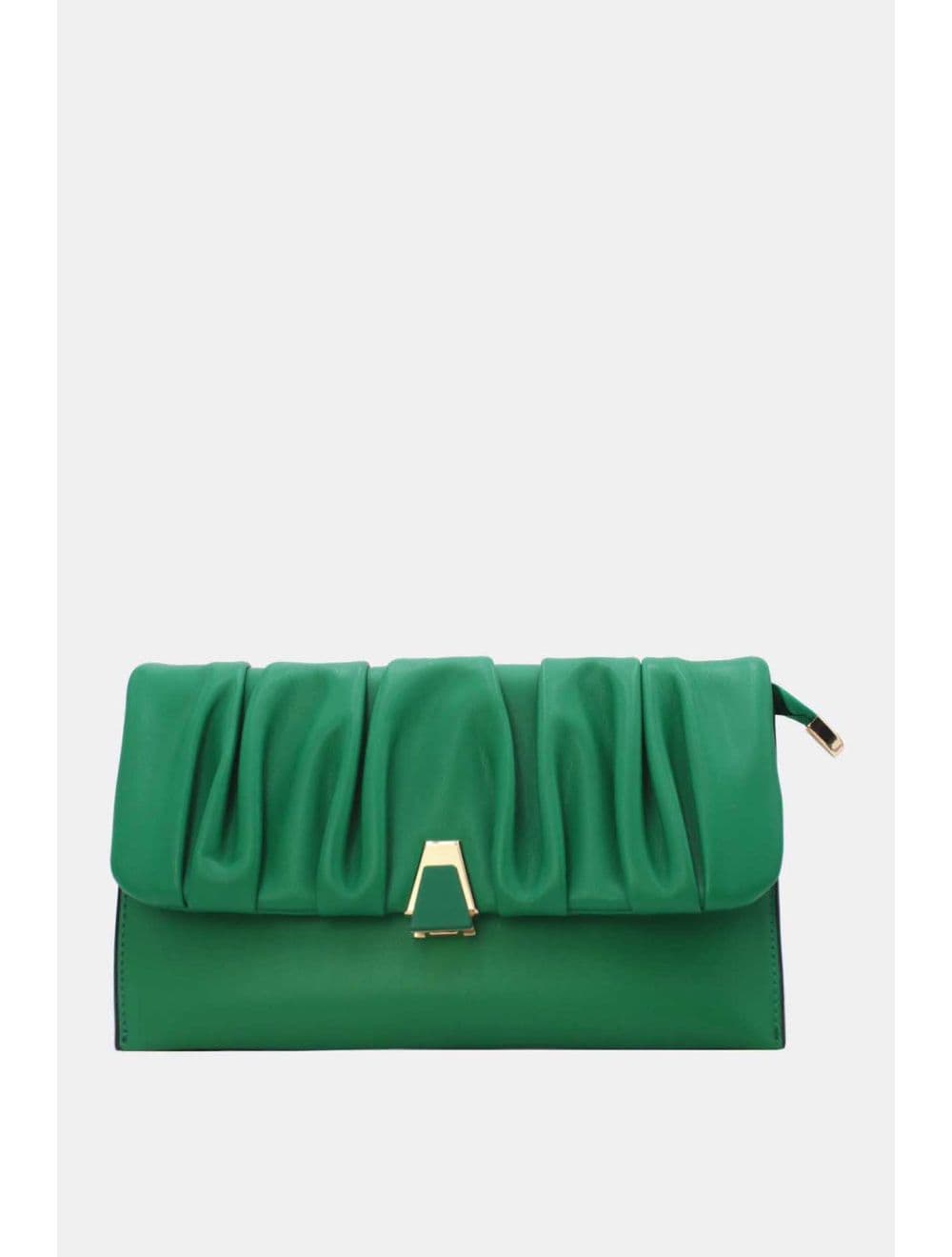 Pochette Bandoulière à Rabat Ruché RÉASSORT 24P-5897-Vert