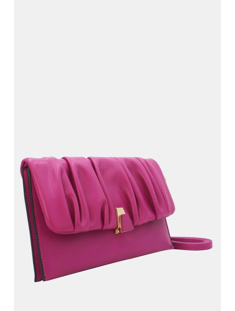 Pochette Bandoulière à Rabat Ruché RÉASSORT 24P-5897-Rose — vue 2