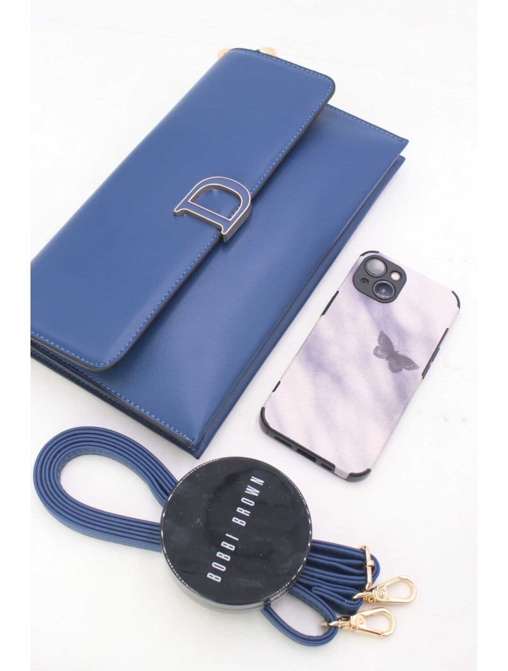 Pochette Bandoulière Effet Tressé 25P-6303-Bleu — vue 4