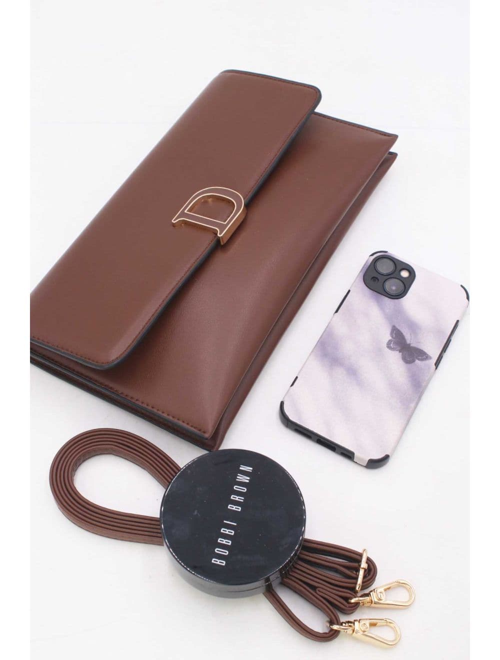 Pochette Bandoulière Effet Tressé 25P-6303-Café — vue 4