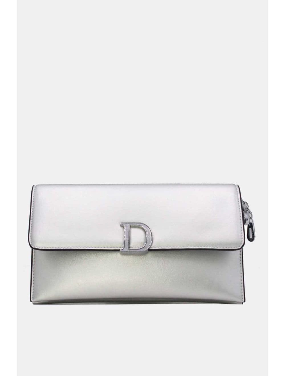 Pochette Bandoulière Effet Tressé 25P-6303-Argenté