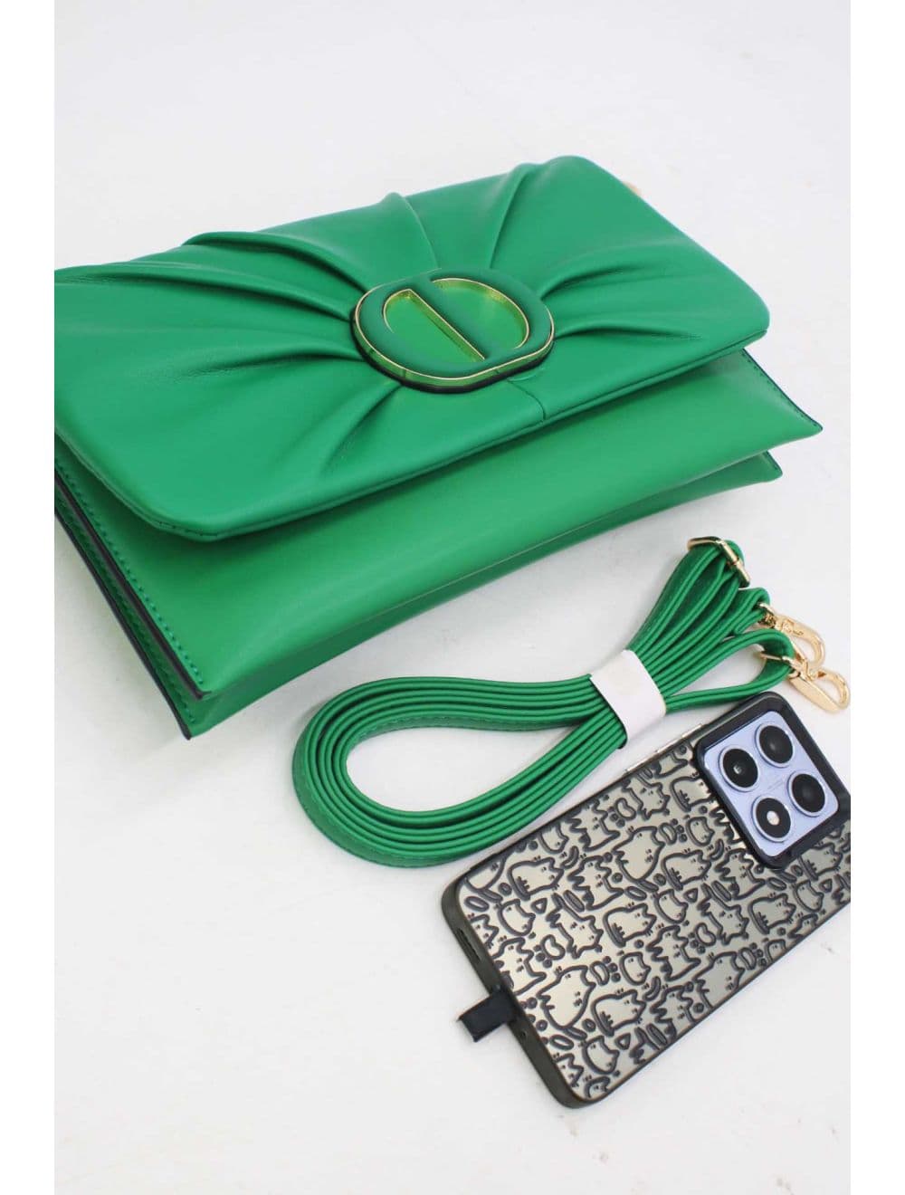 Pochette Bandoulière Effet Tressé 25P-6420-Vert — vue 4