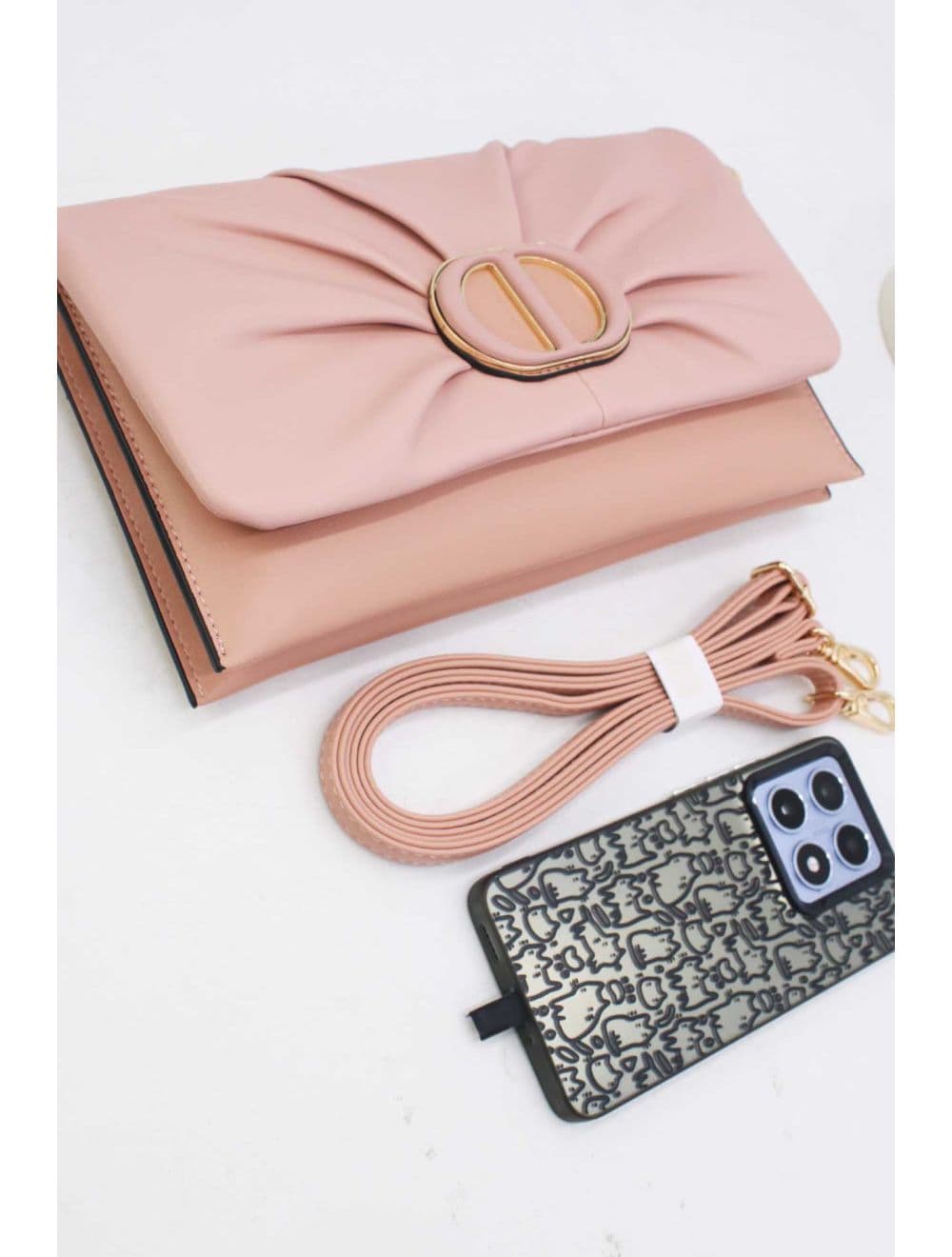 Pochette Bandoulière Effet Tressé 25P-6420-Pink — vue 4