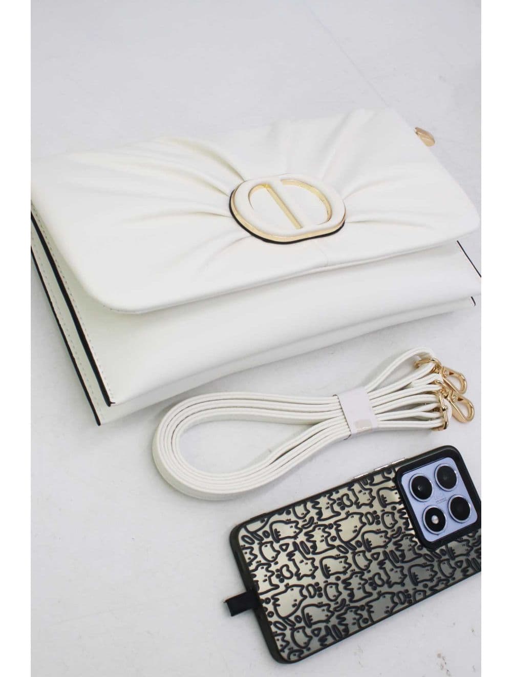 Pochette Bandoulière Effet Tressé 25P-6420-Blanc — vue 4
