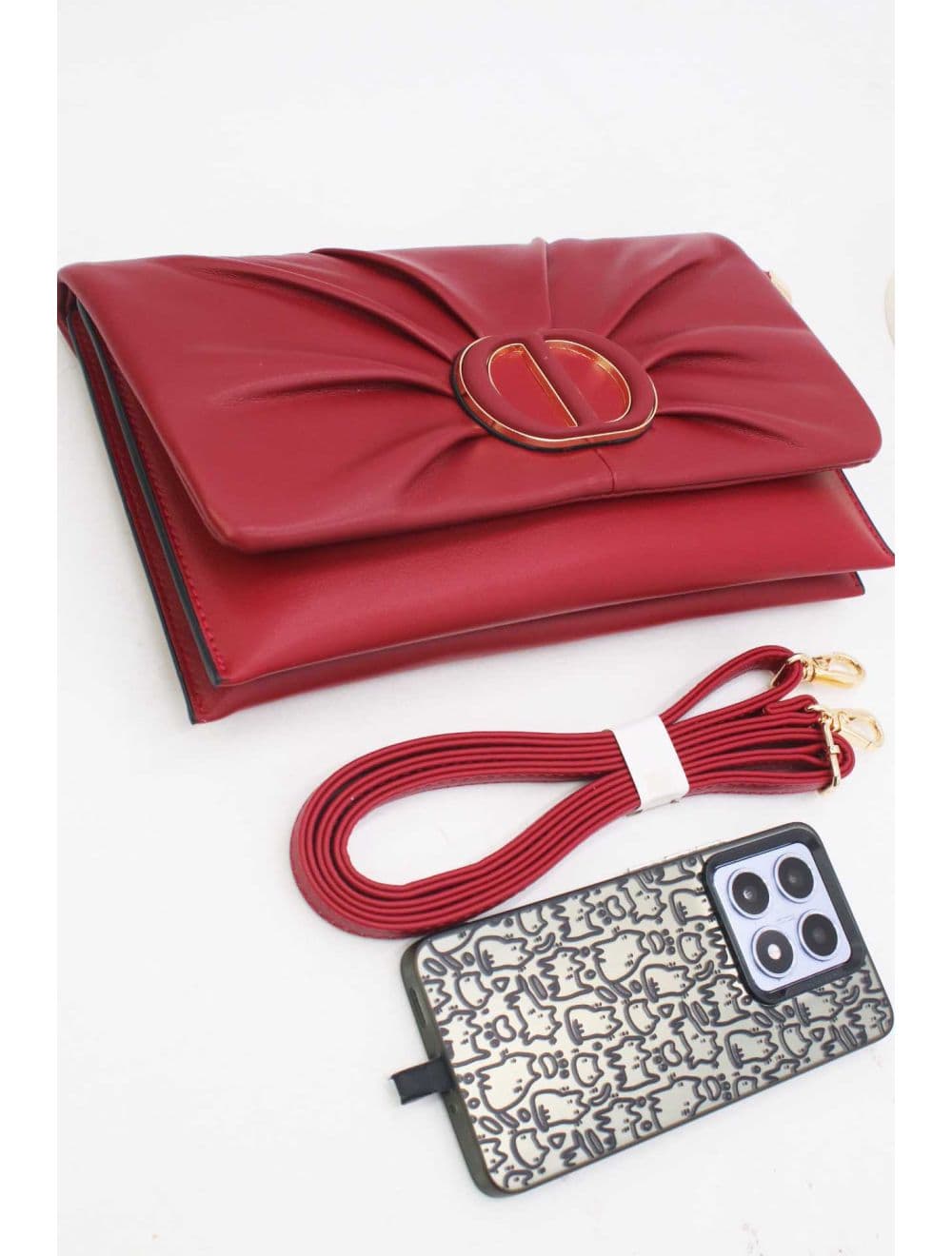 Pochette Bandoulière Effet Tressé 25P-6420-Bordeaux — vue 4