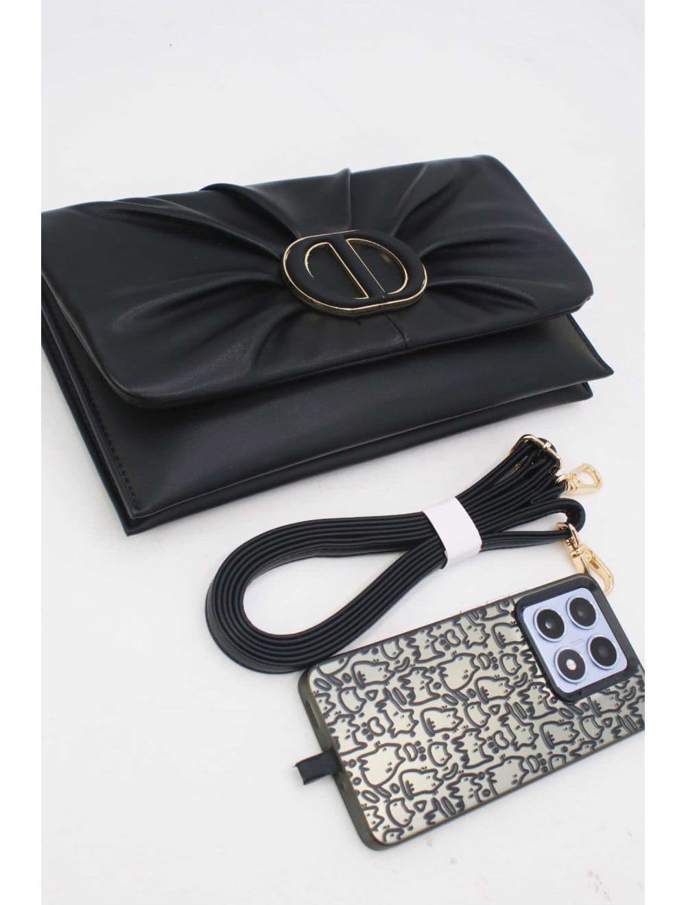 Pochette Bandoulière Effet Tressé 25P-6420-Noir — vue 4