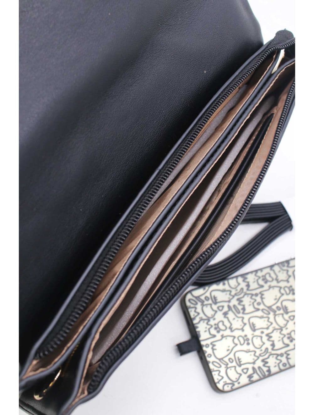 Pochette Bandoulière Effet Tressé 25P-6420-Noir — vue 5