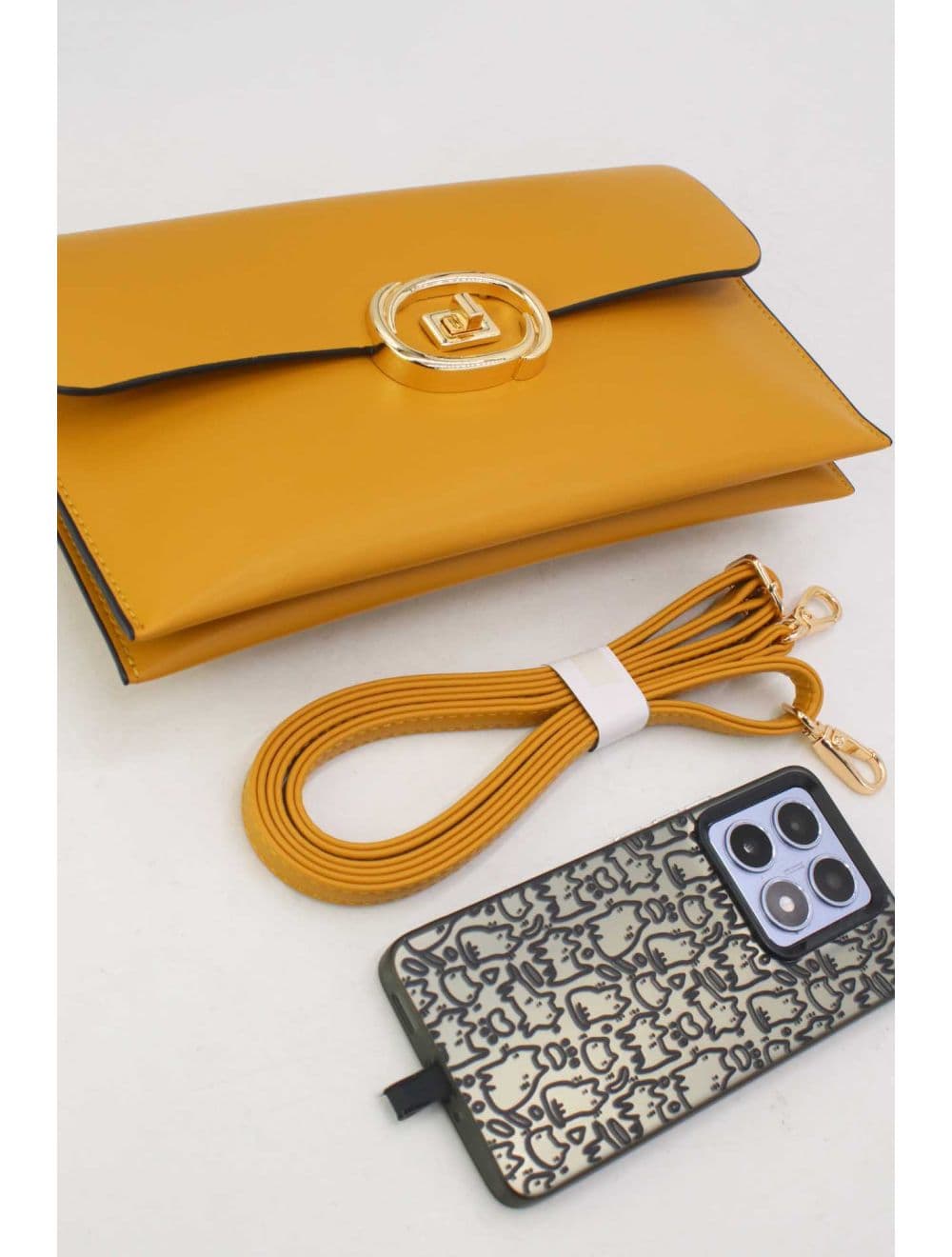 Pochette Bandoulière Effet Tressé RÉASSORT 25P-6419-Jaune — vue 4
