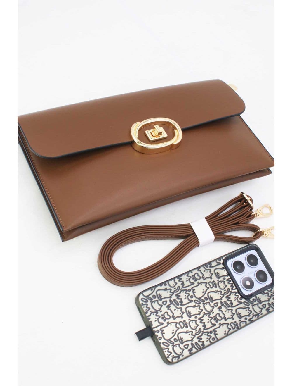 Pochette Bandoulière Effet Tressé RÉASSORT 25P-6419-Café — vue 4