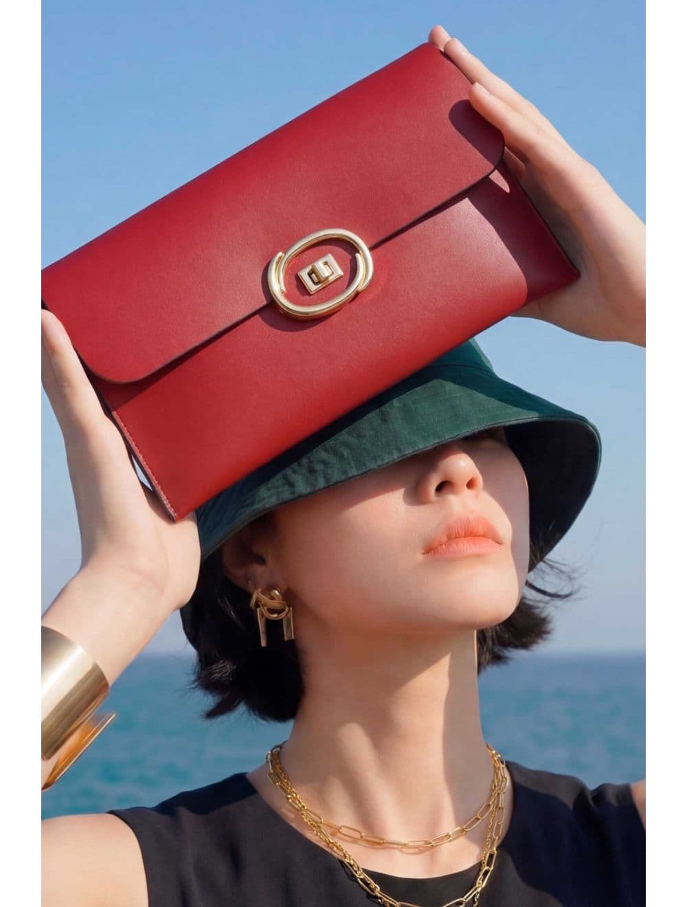 Pochette Bandoulière Effet Tressé RÉASSORT 25P-6419-Bordeaux — vue 6
