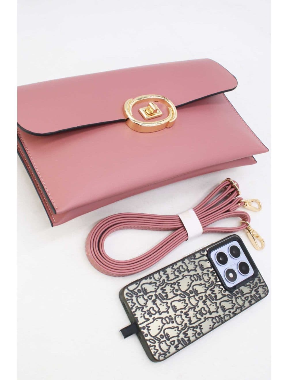 Pochette Bandoulière Effet Tressé RÉASSORT 25P-6419-Rose — vue 4