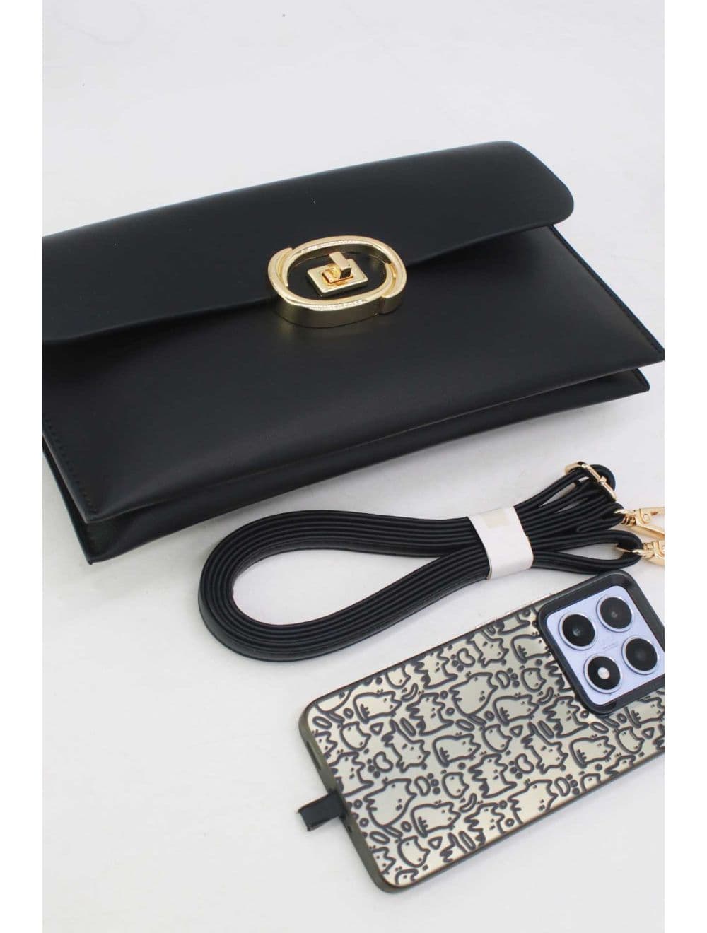 Pochette Bandoulière Effet Tressé RÉASSORT 25P-6419-Noir — vue 4