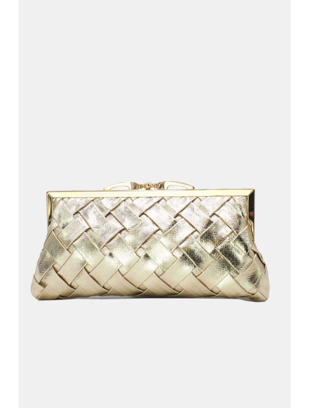 Pochette Soirée Ou Marriage Tressé RÉASSORT 24P-6131-Doré