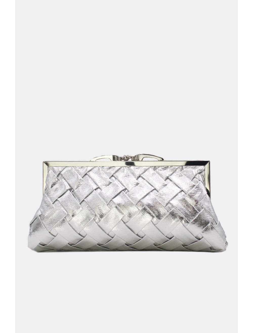 Pochette Soirée Ou Marriage Tressé RÉASSORT 24P-6131-Argenté