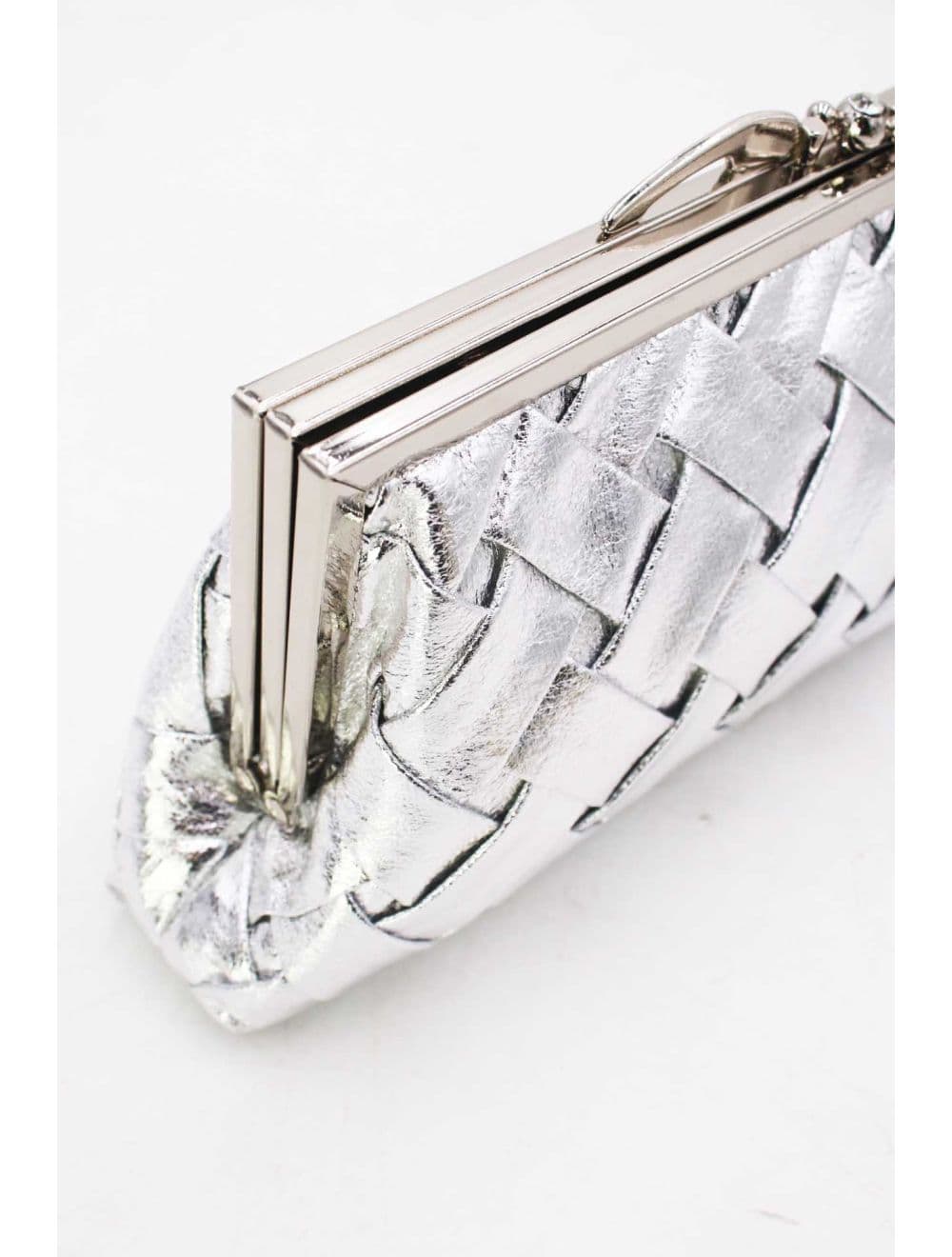 Pochette Soirée Ou Marriage Tressé RÉASSORT 24P-6131-Argenté — vue 3